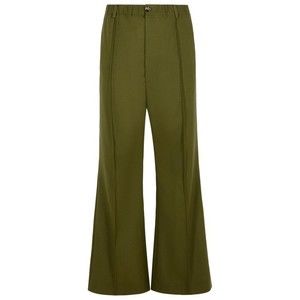 Marni Green Virgin Wool Pants With Stitched Pleats - NWT